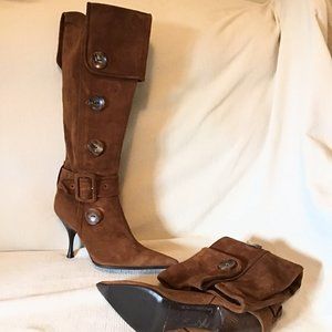 Sergio Rossi Trench brown suede boot.  USA 6.5.  Never worn